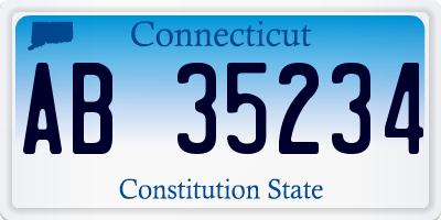 CT license plate AB35234