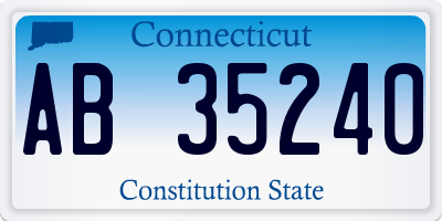 CT license plate AB35240