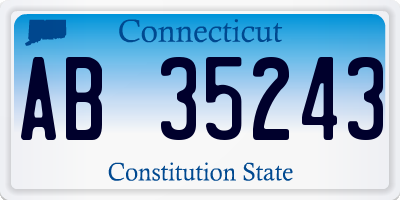 CT license plate AB35243