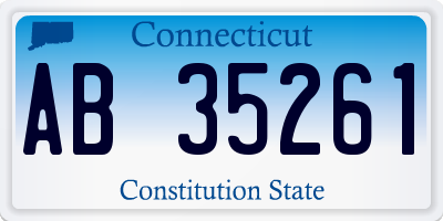 CT license plate AB35261