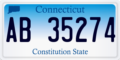 CT license plate AB35274
