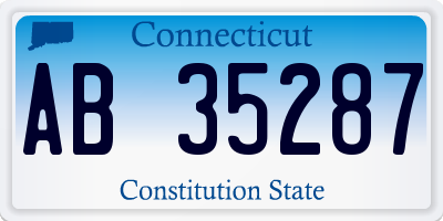 CT license plate AB35287