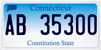 CT license plate AB35300