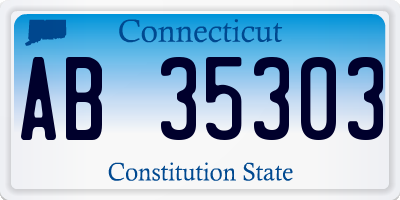 CT license plate AB35303