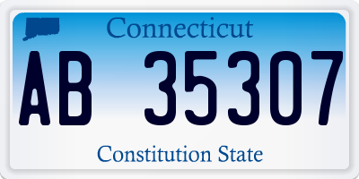 CT license plate AB35307