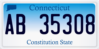 CT license plate AB35308