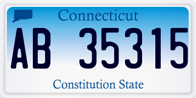 CT license plate AB35315