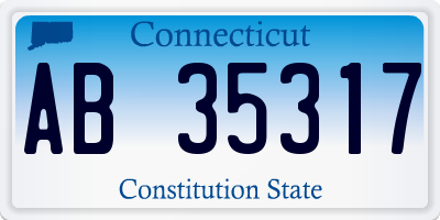 CT license plate AB35317