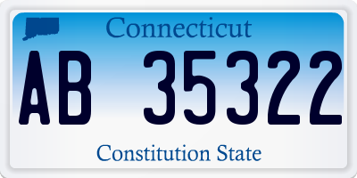 CT license plate AB35322