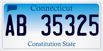 CT license plate AB35325