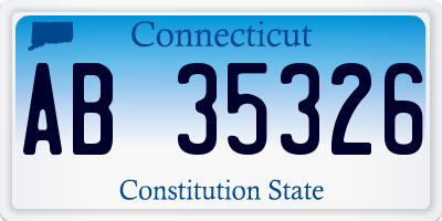 CT license plate AB35326