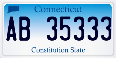 CT license plate AB35333