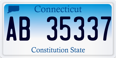 CT license plate AB35337