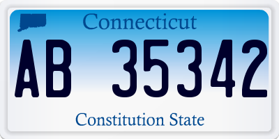 CT license plate AB35342