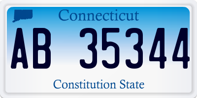 CT license plate AB35344