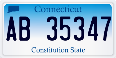 CT license plate AB35347