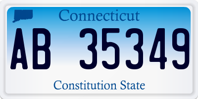 CT license plate AB35349