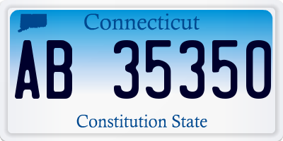 CT license plate AB35350