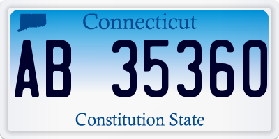 CT license plate AB35360