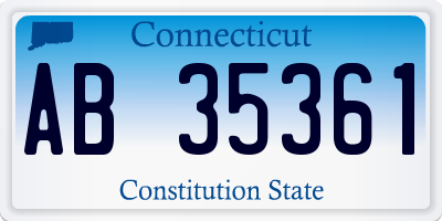 CT license plate AB35361