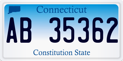 CT license plate AB35362