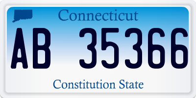 CT license plate AB35366