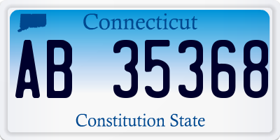 CT license plate AB35368