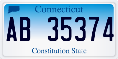 CT license plate AB35374