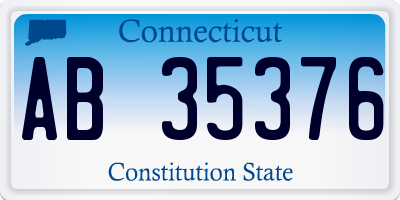 CT license plate AB35376