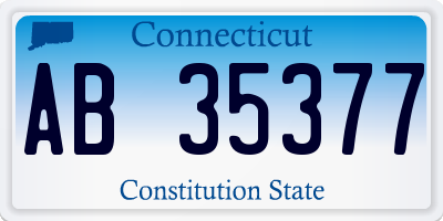 CT license plate AB35377