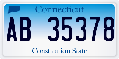 CT license plate AB35378