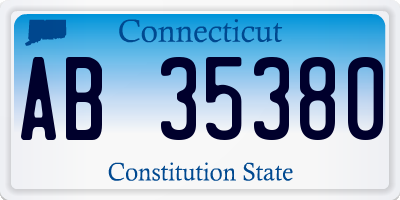 CT license plate AB35380