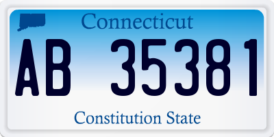 CT license plate AB35381