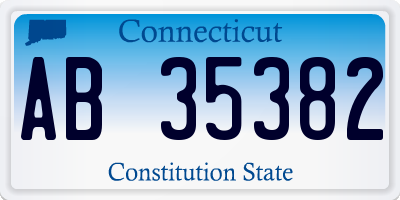 CT license plate AB35382