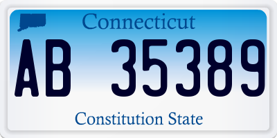 CT license plate AB35389