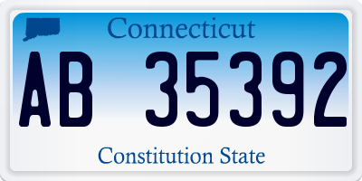 CT license plate AB35392