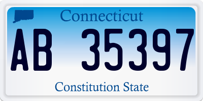 CT license plate AB35397