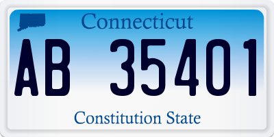 CT license plate AB35401