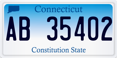 CT license plate AB35402