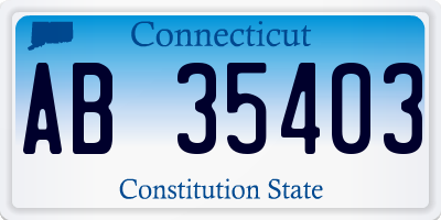 CT license plate AB35403