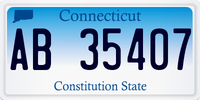 CT license plate AB35407