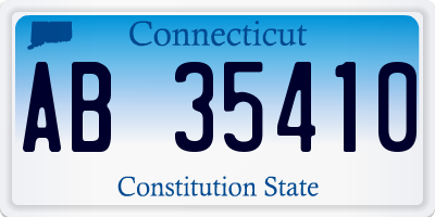 CT license plate AB35410