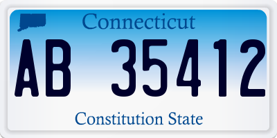 CT license plate AB35412