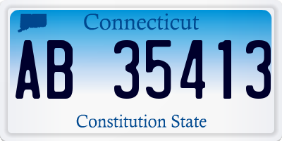 CT license plate AB35413