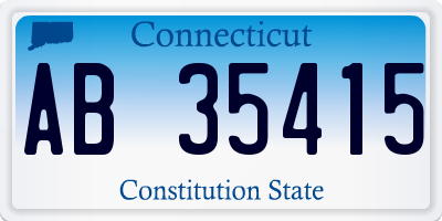 CT license plate AB35415