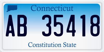 CT license plate AB35418