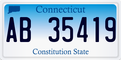 CT license plate AB35419