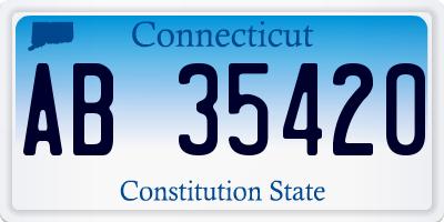 CT license plate AB35420