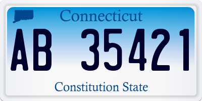 CT license plate AB35421