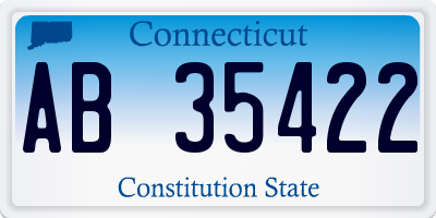 CT license plate AB35422